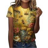 gbyLJF Womens Shirts Dressy Casual Summer Women Blouse Compression Tees for Women Women s Cotton Tops Yellow M