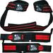 Wrist Wraps + Lifting Straps Bundle (2 Pairs) for Weightlifting Cross Training Workout Gym Powerlifting Bodybuilding-Support for Women & Men Avoid Injury during Weight Lifting-Red