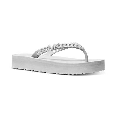 Michael Zaza Embellished Platform Flip Flop Sandals - White - Michael Kors Flats