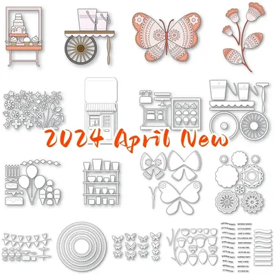 Shoppe Flower Pot Shelves Cutting Die And Stamps Scrapbooking Background DIY Decoration Craft