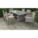 TK Classics Monterey Rectangular Outdoor Patio Dining Table with 4 Armless Chairs and 2 Chairs w/ Arms