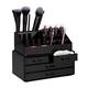 Relaxdays Makeup Organizer with 4 Drawers, Cosmetics Holder for Nail Polish and Lipstick, Acrylic Makeup Kit, Black