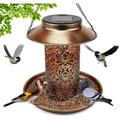 Solar Bird Feeder for Outside Hanging Outdoor Solar Powered Garden Lantern Light Bird-House Wild Hanging Bird Feeder