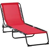 Folding Chaise Lounge Pool Chair Patio Sun Tanning Chair Outdoor Lounge Chair with 4-Position Reclining Back Breathable Mesh Seat for Beach Yard Patio Wine Red