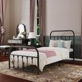 Lane Chenoa Upholstered Full Size Platform Bed in Beige Fabric with Button Tufted Headboard