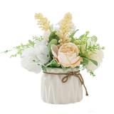 Simulation hydrangea bouquet small ceramic vase decorative dining table home party office