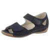 Riemchensandale WALDLÄUFER "HELIETT-SOFT", Damen, Gr. 4,5 (37,5), blau (dunkelblau), Nubukleder, Textil, sportlich, Schuhe, Sommerschuh, Sandalette, Keilabsatz, mit Strasssteine, H-Weite