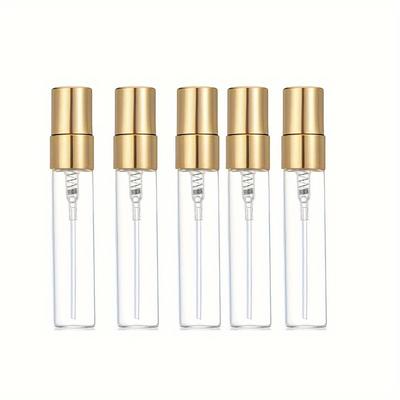 TEMU 5-pack 5ml 10ml Portable Glass Perfume Bottle Empty Bottle Travel Spray Mini Empty Perfume Bottle Image