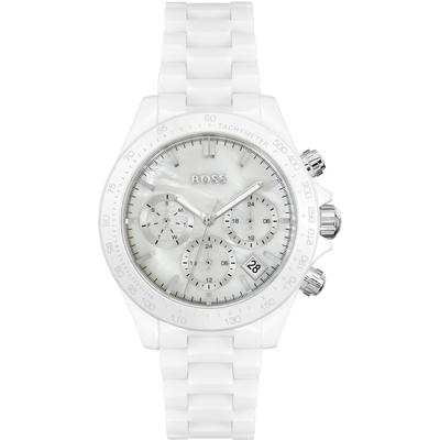 Multifunktionsuhr BOSS "NOVIA CERAMIC", weiß, Armbanduhren, Damen, Quarzuhr, Damenuhr, Herrenuhr Armbanduhr, Keramik Image