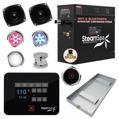SteamSpa Black Series Bluetooth 9kW QuickStart Steam Bath Generator