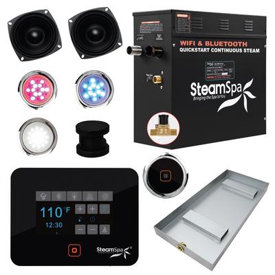 SteamSpa Black Series Bluetooth 4.5kW QuickStart Steam Bath Generator