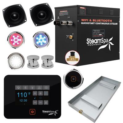SteamSpa Black Series Bluetooth 10.5kW QuickStart Steam Bath Generator