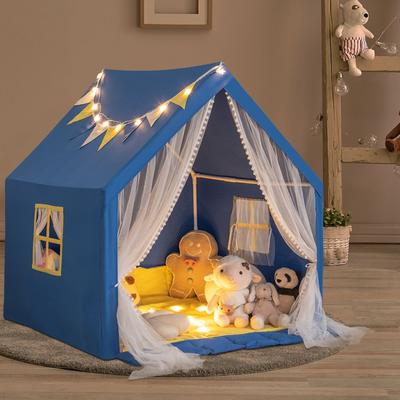 48 x 42 x 50 Inch Large Play Tent with Washable Cotton Mat Holiday Birthday Gift for Kids-Blue - 48