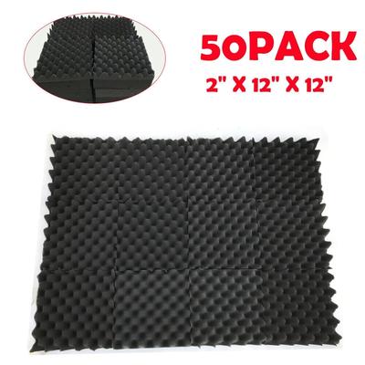 50 Pcs Acoustic Studio Soundproofing Egg Crate Foam - 2x12x12in