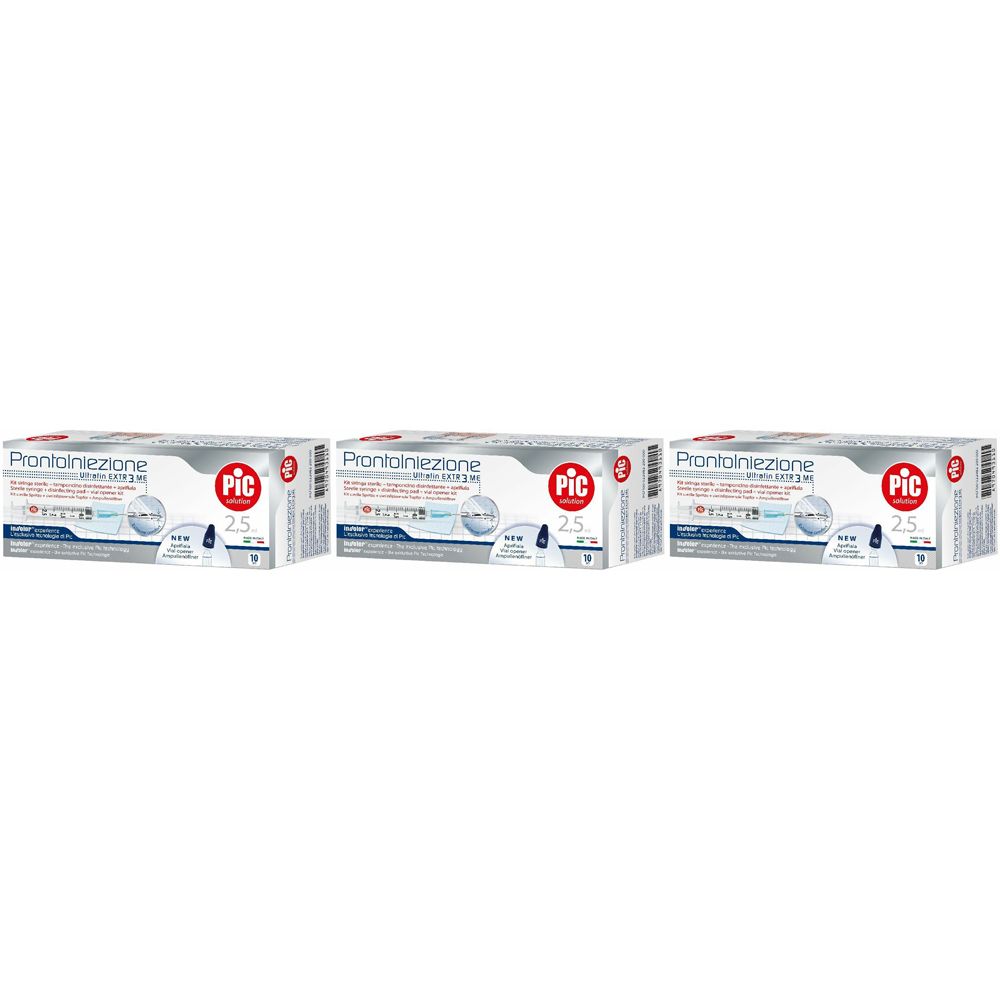 Pic Solution Kit ProntoIniezione Siringa 2,5 ml Ago 23G 0,6 mm x 30 3x