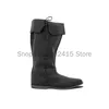 Renaissance mittelalter liche Cosplay Gothic Punk Pirat Requisiten Schuhe Leder Ritter hohe Stiefel