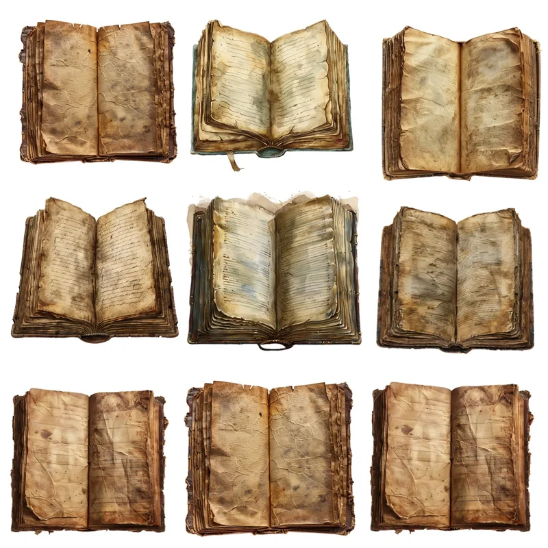 Aquarell europäische Vintage gelbe alte Buch Innenseite Aufkleber DIY Scrap booking Tagebuch Projekt Dekoration Vintage Journal