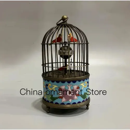 China Archaize Messing Cloi sonne Vogelkäfig Uhr Handwerk Statue