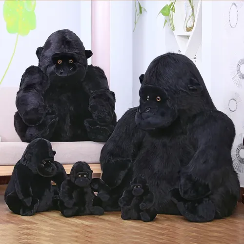 Lebensechte Schwarz Gorilla Schimpanse Orang-utan Puppe Schöne Weiche Stofftier Niedlichen Plüsch