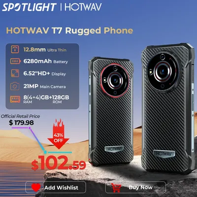 [World premeire] hotwav t7 robustes Smartphone 6.52 ''HD ultra dünne 6280mah Batterie Handy 21mp
