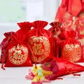 Borsa Fu di seta cinese capodanno borse fortunate borsa con coulisse per gioielli sacchetti regalo