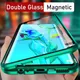 360 Metall Magnet gehäuse für Huawei P60 P50 P30 P20 Lite Pro doppelseitige Glas vitrine für Ehre 80