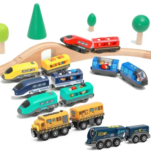 Elektrische Zug Set Spielzeug Modell Zug Elektrische Auto Fit Für Holz Eisenbahn Holz Zug Track
