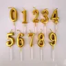 Candela dorata 3D numero di compleanno candela a forma di candela candela di compleanno decorazione