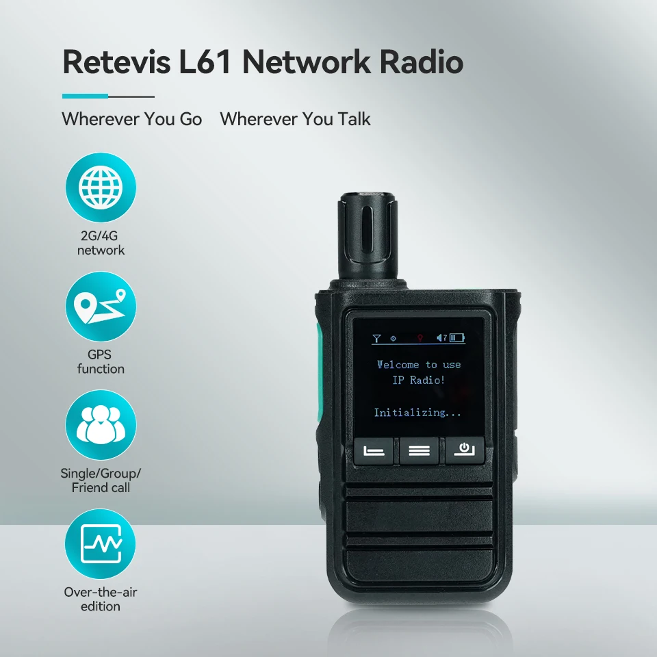 Retevis L61 4G Netzwerk Radio GPS Long Range Netzwerk Walkie Talkie USB C Lade Zwei Weg Radio Smartphone POC Radio Linux 2G 4G Image