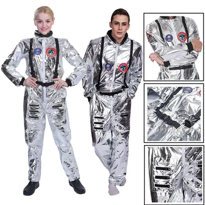 Silbernes Astronauten-Kostüm für Erwachsene, für Damen und Herren, Cosplay-Kostüme, Image