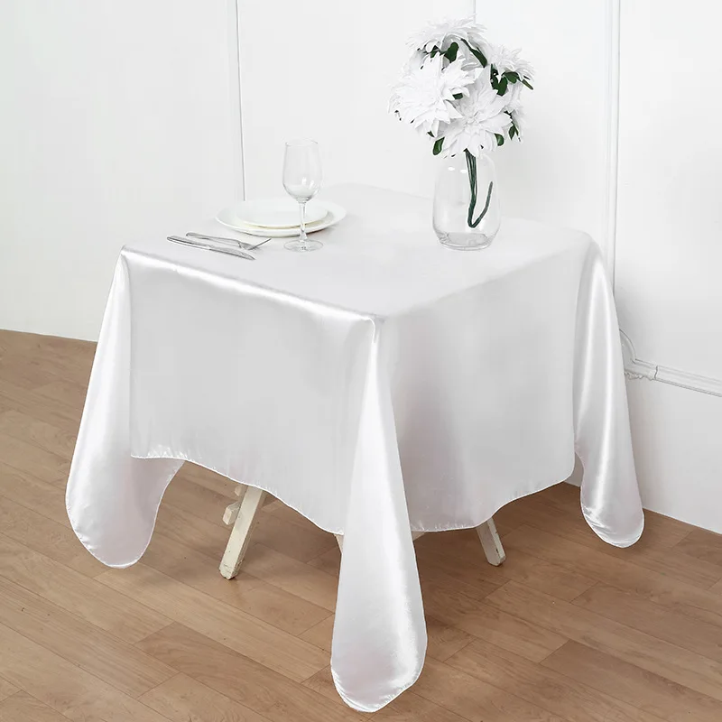 Hochzeit Bankett Satin Tischdecke Tischdecke quadratische Party Satin Tischdecke helle Seide Abendessen glatten Stoff Tischdecke Falten r Image