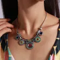 Collier de déclaration ethnique pour femmes tour de cou Boho collier en cristal bijoux de fête