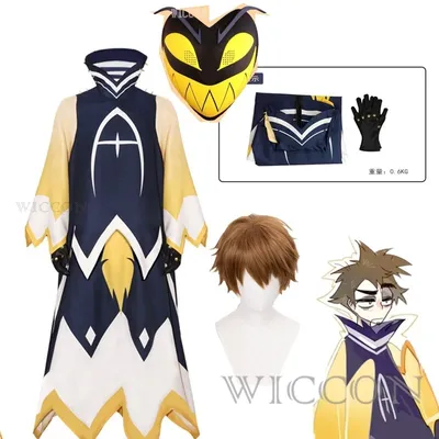 Hasbin Adam Cosplay Anime Hotel Erste Mann Engel Halo Kleidung Maske Cosplay Kostüm Anzug Cos Image