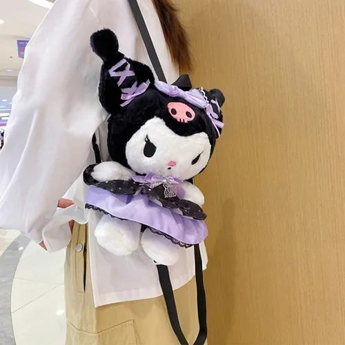 Sanrio Plüsch tasche Kawaii Kuromi Rucksack Lolita Stil Plüsch Stofftier Puppe Spielzeug meine