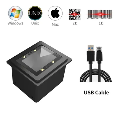 Scanner de Code à barres 1D/2D intégré lecteur automatique de Code à barres filaire USB Plug and