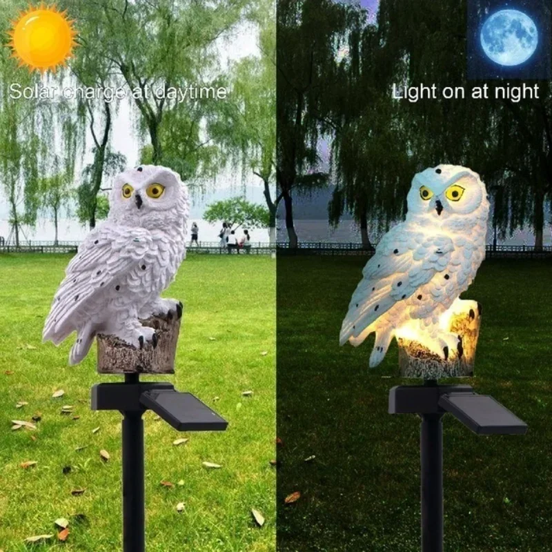 Eule Lichter im Freien solar betriebene Rasen Stehlampe wasserdichte Landschaft Beleuchtung Weg Hof Rasen Garten Dekor LED Tier Laterne