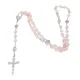 Collier pendentif perle de prière croix en cristal rose accessoire de collier étendu transparent