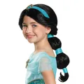 Perruque Longue Noire de Princesse Jasmine pour Fille Déguisement d'Halloween Lampe d'Aladdin