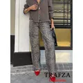 KONDALA-Pantalon long imprimé léopard pour femme taille haute jambes larges streetwear