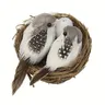 1 Set albero di natale uccello e nido nido di uccello artificiale ornamento modello di uccello nido