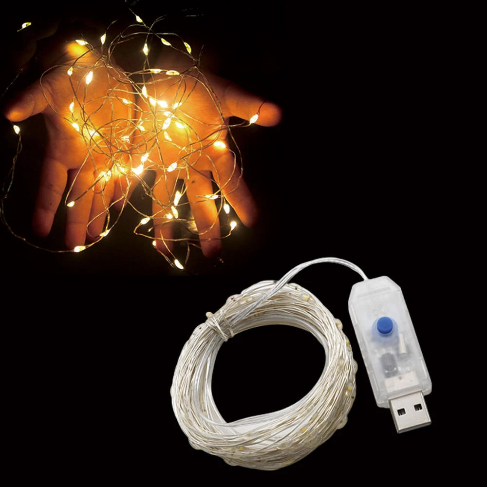 Guirxiété lumineuse LED en fil de cuivre étanche, USB, 8 modes, nickel é, guirxiété lumineuse de Noël, fête de mariage, vacances, décoration de bricolage