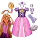 Robe de princesse Disney Raiponce pour enfants costume d'Halloween Cosplay robes de fête