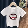 CDJLFH – t-shirt pour enfants unisexe net Sauce au chocolat Nutella Gedruckt haut décontracté