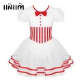 Costume de danse lyrique de ballet de Noël pour enfants, robe de patinage AqFigure, manches bouffantes, justaucorps virevoltant, robe tutu de ballet pour filles