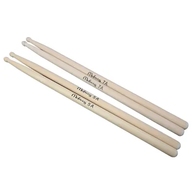 1 Pair Lightweight Wood Color Drum Sticks Musical Aparts 5A 7A Size Classic Maple Wood Drumsticks