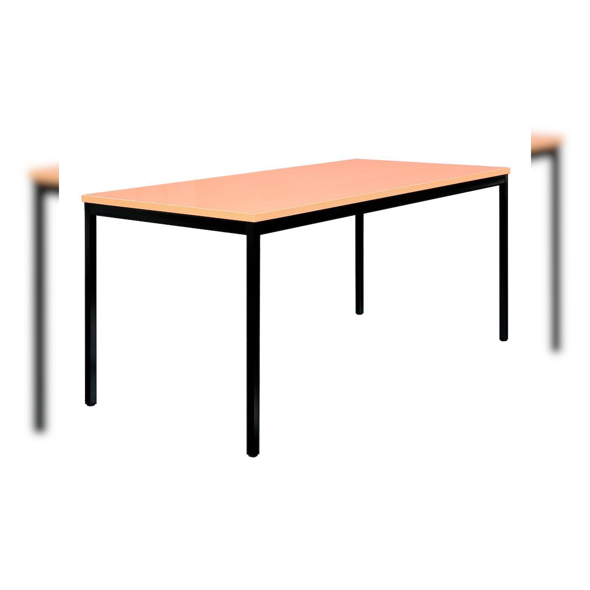 Besprechungstisch, 750 x 1400 x 800 mm, tiefschwarz/buche Image