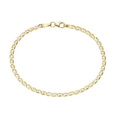 Luigi Merano Armband Panzerkette mit Plättchen, Gold 585 19 cm Damen Image