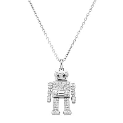 Giorgio Martello Milano - Kette Anhänger Roboter mit Zirkonia, Silber 925 Ketten 1 ct Silber Damen