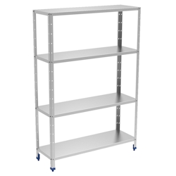 Metallregal edelstahl 4 ebenen mit glatten regalen - 1000x500x1750 mm - 38004024 Eurast Image