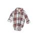 Just One You Made by Carter's Long Sleeve Onesie: White Checkered/Gingham Bottoms - Size 3 Month